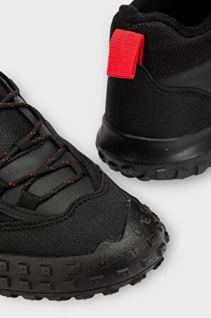 Deri Görünümlü Erkek Trekking & Outdoor Bot Ayakkabı SİYAH - KIRMIZI