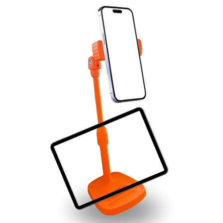 caselka® Masa Üstü Tablet ve Telefon Tutucu Plastik Aparat Turuncu Telefon Standı
