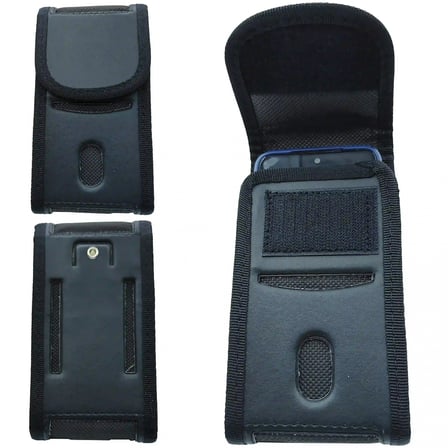 Cırtlı Kapaklı Kemere Takılan Telefon Kılıfı – Siyah | Bel Telefon Taşıma Çantası (17×8 cm) MSK04