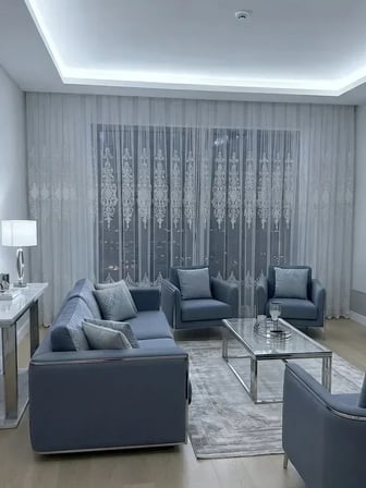 NİVEMESHOME HAYALLİFE APLİK-6 ALTIN 1/3 PİLELİ TÜL PERDE APM