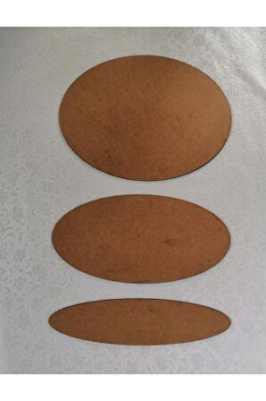 4 Adet 3mm 10cm*40cm Lazer Kesim Ham Mdf Oval Elips Tuval Supla