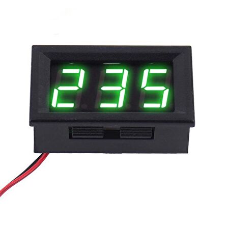 0.56 inç 0-30V 3 Kablolu DC Yeşil Voltmetre