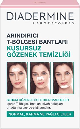 Diadermine Yağlı Cilt için Arındırıcı Yüz Temizleme Bandı 6 Adet 