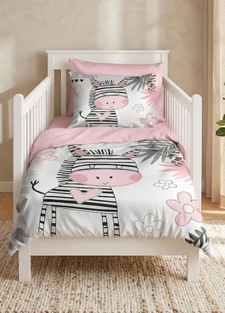 Baby Zebra %100 Doğal Pamuk Hassas Ten Uyumlu 3D Bebek Nevresim Takımı