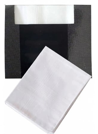 biçomi premium %100 pamuk hassas cilt dostu 3'lü beyaz cep mendili seti (42x42 cm)