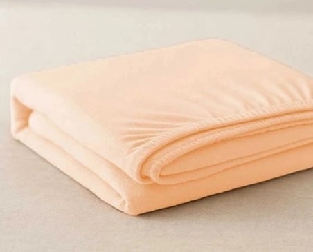 Newsheet %100 Pamuklu Terletmeyen ve Kaymayan Lastikli Çift Kişilik Penye Çarşaf (160x200 cm - Somon)