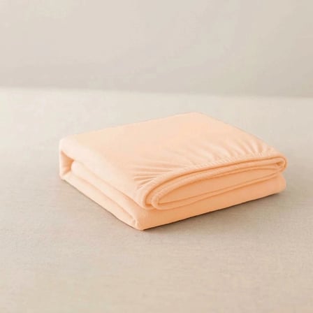 Biçomi Newsheet %100 Pamuklu Kaymayan & Terletmeyen Çift Kişilik Penye Lastikli Çarşaf (180X200 Cm - Somon)