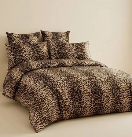 Wild Leopard Çift Kişilik Nefes Alan Pamuklu Nevresim Takımı-Biçomi