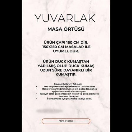 Biçomi Leke Dirençli ve Kolay Temizlenen Etnik Desenli Yuvarlak Masa Örtüsü
