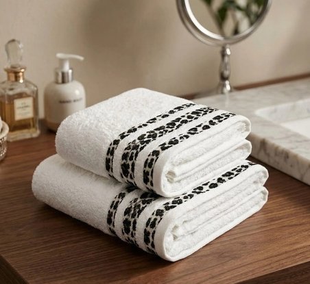 Savana Ekstra Emici %100 Pamuklu 2'li Lüks Aile Banyo ve El-Yüz Havlusu Seti (70x140 + 50x90 cm)