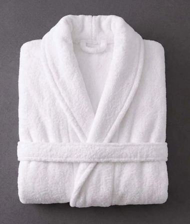 Bicomi  Pamuk Şal Yaka Unisex Beyaz Banyo Bornozu – Hızlı Kurulayan Spa & Otel Konforu