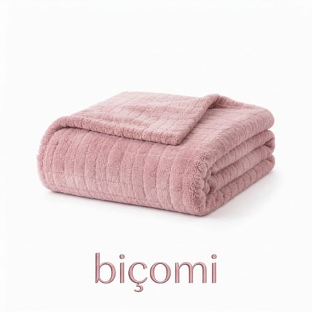 Biçomi Wellsoft Ekstra Yumuşak Tek Kişilik TV & Dinlenme Battaniyesi (100x175 cm - Pudra)