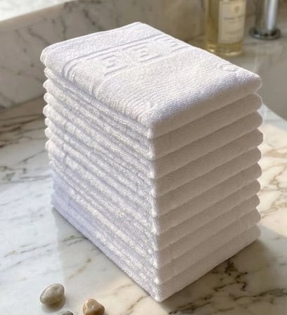 12'li ultra emici %100 pamuklu otel tipi ayak i̇zli banyo ayak havlusu seti (50x70 cm)