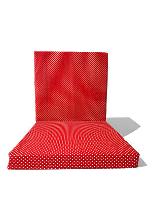Katlanır Bebek Yatağı Beşik 60x120 7 cm Kalınlık Kırmızı Puantiyeli