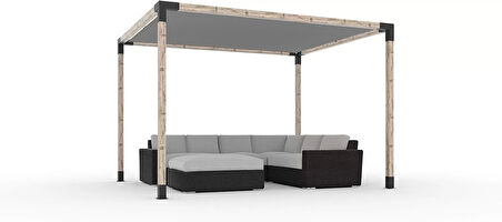 DUVARA MONTE İLİKİ PERGOLA SETİ 10X10 METAL BAĞLANTI