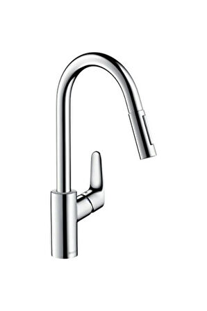 Focus M41 Tek kollu eviye bataryası 240, çekilebilir el duşu, 2jet 31815000