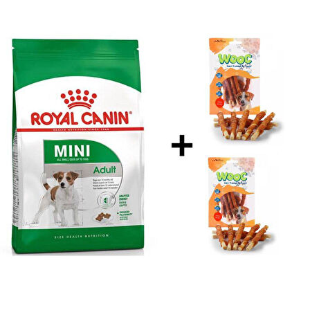 Royal Canin Mini Adult Köpek Maması 2 kg + 2 Adet Wooc Ödül 80 Gr 