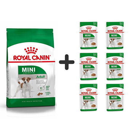 Royal Canin Mini Adult Köpek Maması 2 kg + 6 Adet Yaş Mama