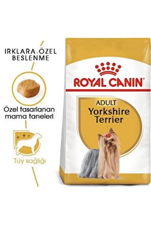 Royal Canin® Yorkshire Terier Yetişkin Köpek Maması 1,5 Kg + 2 Adet Yaş Mama Hediyeli