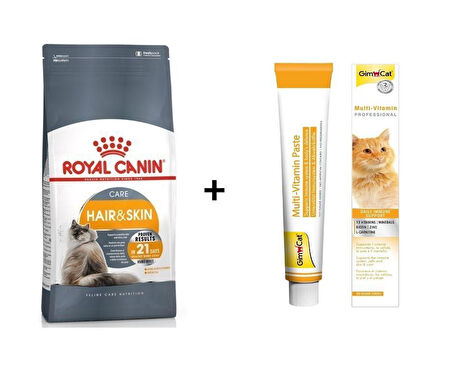 Royal Canin Hair Skin  Deri Ve Tüy Sağlığı Kedi  Maması 2 Kg + Gimcat Multivitamin 100 Gr