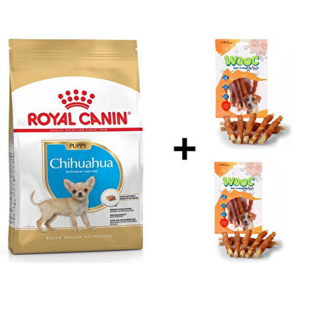 Royal Canin Chihuahua Junior Yavru Köpek Maması 1,5 kg + 2 Adet Wooc Ödül 80 Gr 