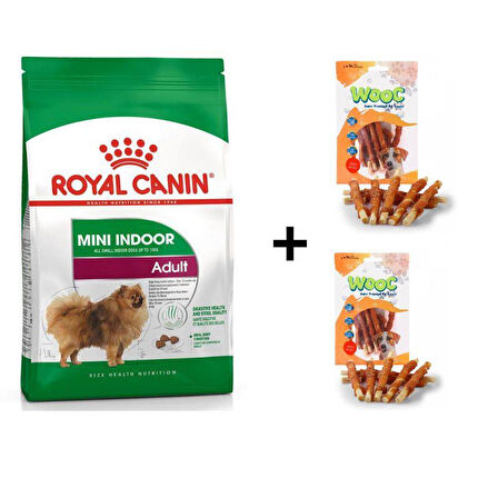 Royal Canin Mini İndoor Adult Köpek Maması 1,5 kg + 2 Adet Wooc Ödül 80 Gr 
