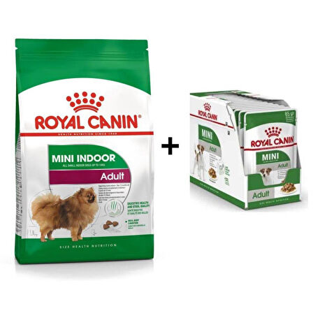 Royal Canin Mini İndoor Adult Köpek Maması 1,5 kg + 12 Adet Yaş Mama