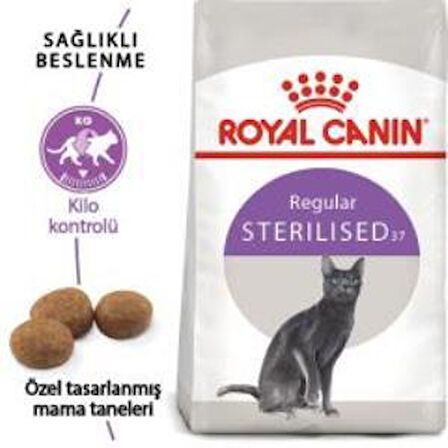 Royal Canin Sterilised Kısırlaştırılmış Kedi Maması 4 Kg + 2 Adet Yaş Mama Hediye