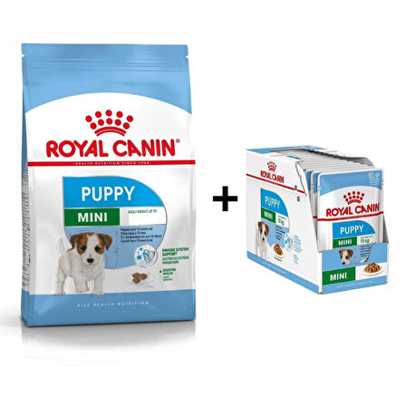 Royal Canin Mini Puppy Yavru Köpek Maması 4 kg + 12 Adet Yaş Mama