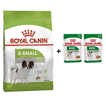 Royal Canin Adult X Small Köpek Maması 1,5 kg + 2 Adet Yaş Mama Hediye