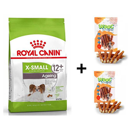 Royal Canin XSmall Ageing +12  Köpek Maması 1,5 kg + 2 Adet Wooc Ödül 80 Gr 