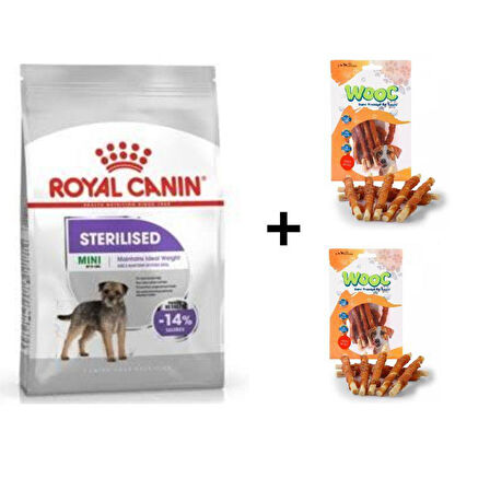 Royal Canin Mini Sterilised Kısır Köpek Maması 3 Kg + 2 Adet Wooc Ödül 80 Gr 