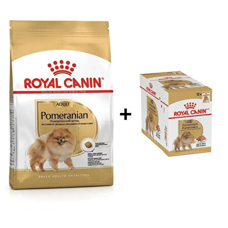 Royal Canin Pomeranian Yetişkin Köpek Maması 1,5 Kg + 12 Adet Yaş Mama