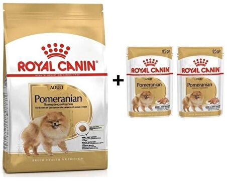 Pomeranian Yetişkin Köpek Maması 1,5 Kg + 2 Adet Yaş Mama Hediye