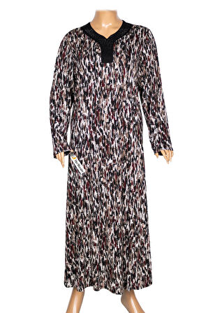 Hesna Kadın Minel Battal Beden Kuplu Boydan Siyah Elbise Desen 30