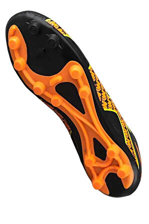 Çoraplı Bilekli Boğazlı Krampon Futbol Ayakkabısı SİYAH - TURUNCU