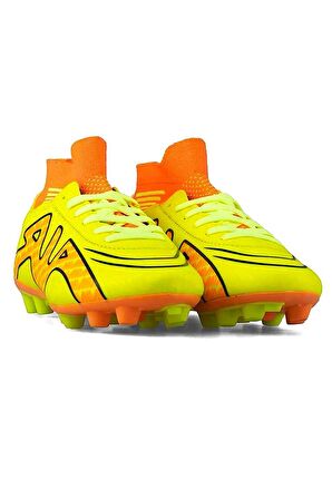 Çoraplı Bilekli Boğazlı Krampon Futbol Ayakkabısı SARI - TURUNCU