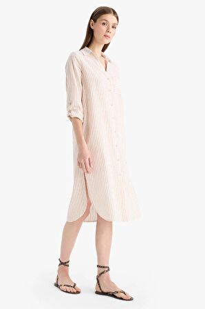 DeFacto Gömlek Yaka Uzun Kollu Plaj Gömleği-Fall in Love E6708AX25SPBG775