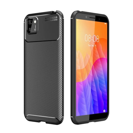 Huawei Y5P Kılıf Auto Focus Karbon Kapak - Siyah