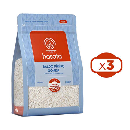 Hasata Gönen Baldo Pirinç 2 Kg x 3 Adet