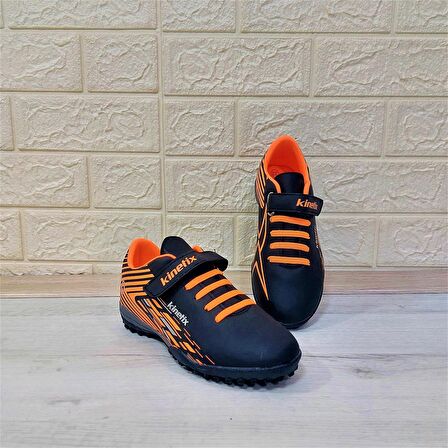 Kinetix Bruno Tf Siyah Turuncu Cırtlı Çocuk Futbol HAlısaha Spor Ayakkabı