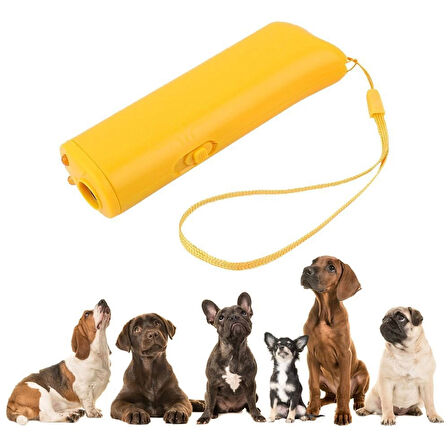 Ultrasonik Köpek Uzaklaştırıcı Cihaz - 150 Desibel, Ses Dalgasıyla Zararsız Koruma, Led Işıklı, Taşınabilir