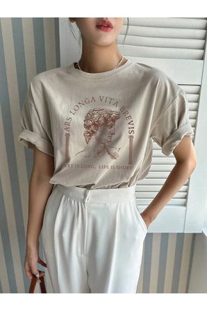 Unisex Ars Longa Vita Brevis Baskılı Tasarım Tshirt