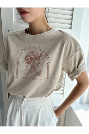 Unisex Ars Longa Vita Brevis Baskılı Tasarım Tshirt