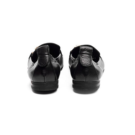 Hakiki Deri Tokalı Bantlı Kadın Babet 