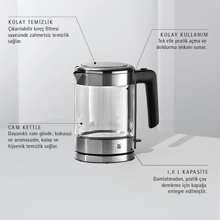  WMF Kitchenminis Cam Su Isıtıcısı 1L
