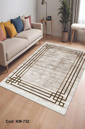 Pamuk Dokuma Taban Kaymaz Yıkanabilir Klasik Desenli  Salon Halısı Mutfak Halısı Koridor Halısı