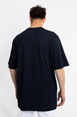 Adam Boxes Oversize O-Yaka T-shirt Basuleto - Lacivert