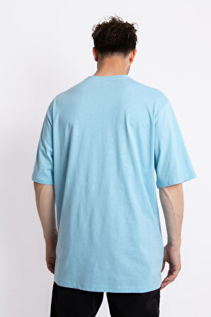 Adam Boxes Oversize O-Yaka T-shirt Fmsuelto - Açık Mavi