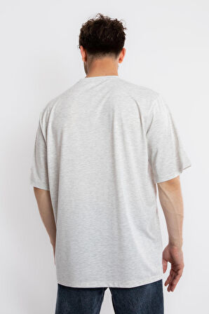 Adam Boxes Oversize O-Yaka T-shirt Fmsuelto - Gri Melanj